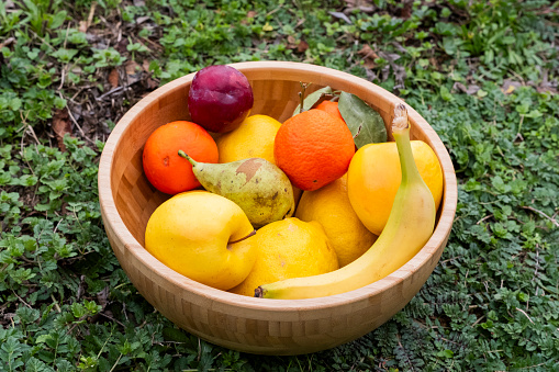 Assorted fruit in a bowl, summer