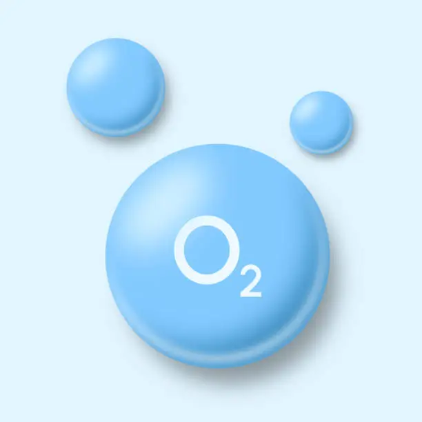 Vector illustration of Oxygen Molecule Icon Vector Design.