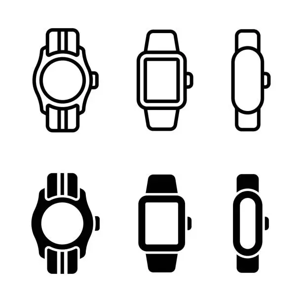 Vector illustration of Smart Watch Vector Set.