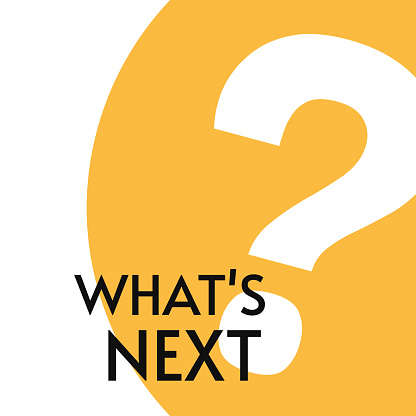 What's next and question mark. Social media post vector poster. Banner design for business and advertising.