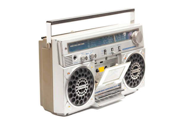 istock Silver retro ghetto radio boom box cassette recorder from 80s 2086775054