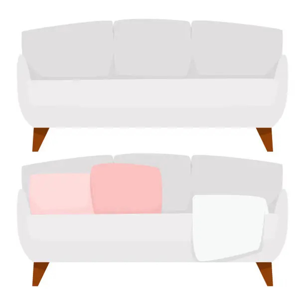 Vector illustration of Gray sofa