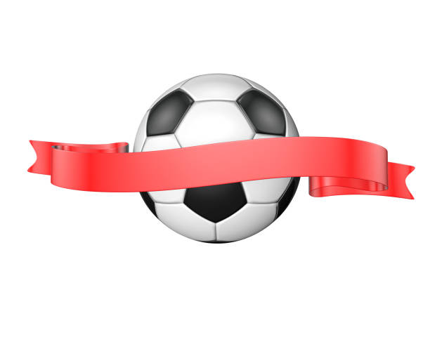 Soccer ball with blank ribbon
