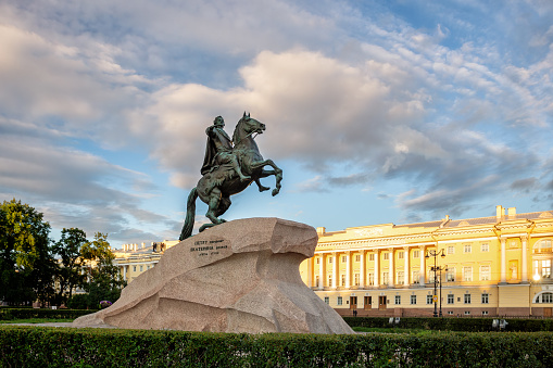 Bronze Horseman - a monument to Emperor Peter the Great in St. Petersburg on Senate Square