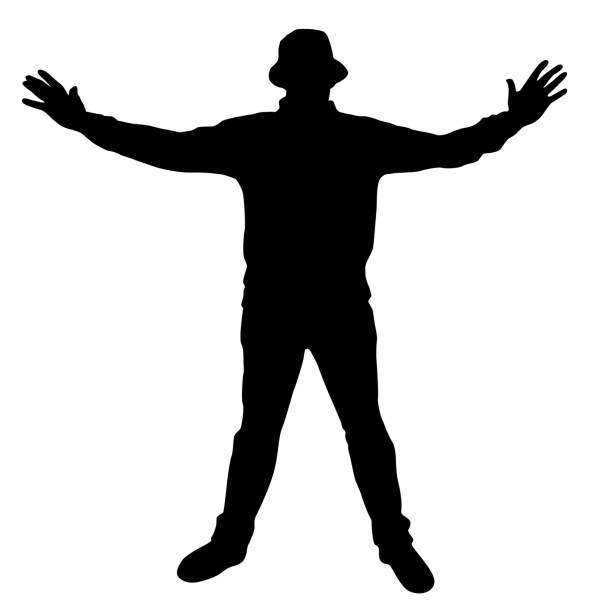 istock Silhouette on a white background of a man people on a walk 2086840726