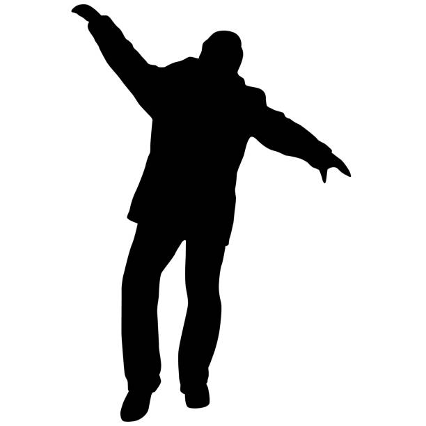 istock Silhouette on a white background of a man people on a walk 2086840727