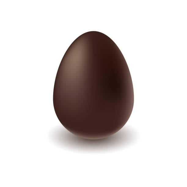 illustrazioni stock, clip art, cartoni animati e icone di tendenza di uovo di cioccolato pasquale. illustrazione vettoriale - white background brown animal egg ellipse