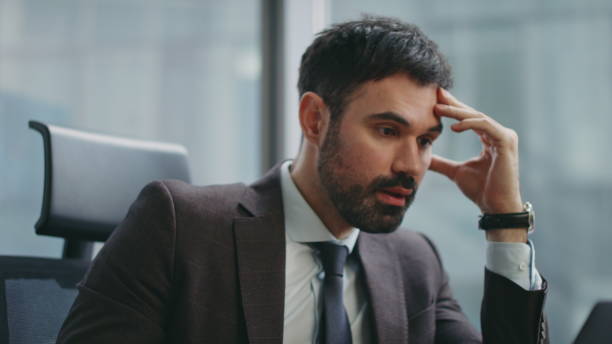istock Entrepreneur disappointed work fail sitting office close up. Stressed manager 2086880043