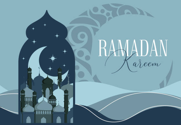 istock Ramadan Kareem Vector Greeting Card Template. Social Media Banner, Poster Ramadan Layout Crescent Moon, Fanoos, Mosque Dome, and Arches. 2086952778