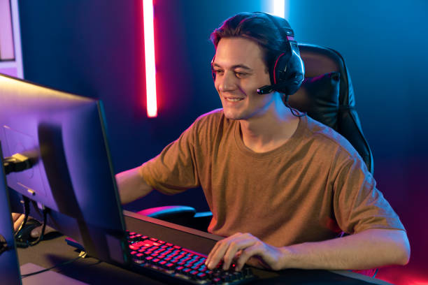 istock Host channel of smart streamer playing online game to be winner. Pecuniary. 2086957406