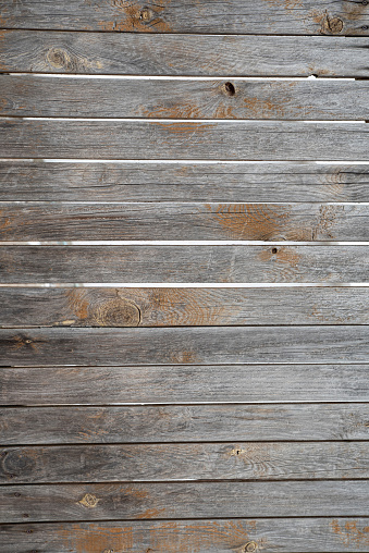 Horizontal aged boards background with knots