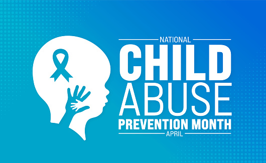 April is National Child Abuse Prevention Month background template. Holiday concept.