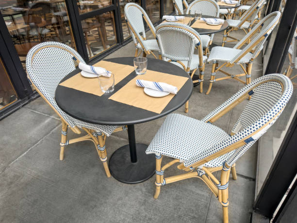 Outdoor dining area of a restaurant