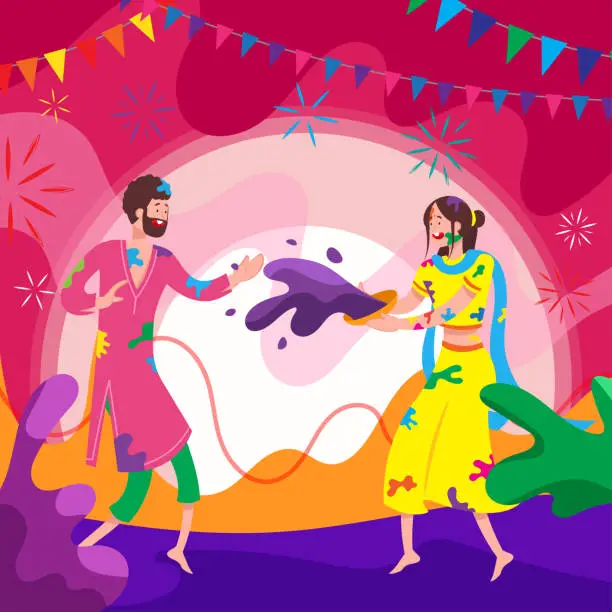 Vector illustration of Holi Festival Illustrations,posters and banners