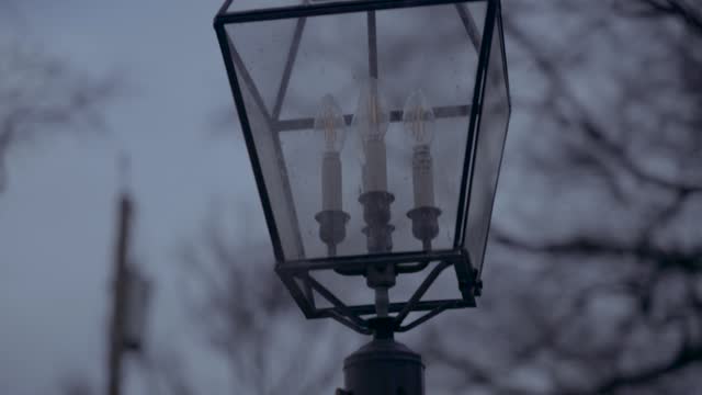 Slow Motion tilt up Antique Replica lamp Maplewood New Jeresy 4k