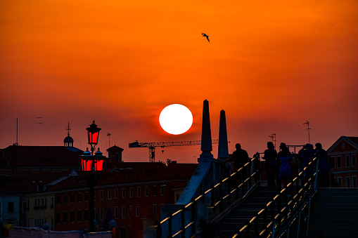 Atmospheric sunset in Venice