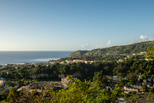 Looking down from the hills onto Roseau in Dominica
