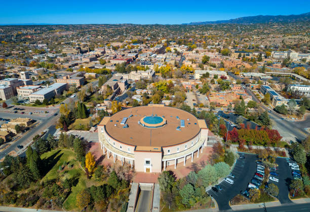 New Mexico State Capitol Aerial With Santa Fe Scenery