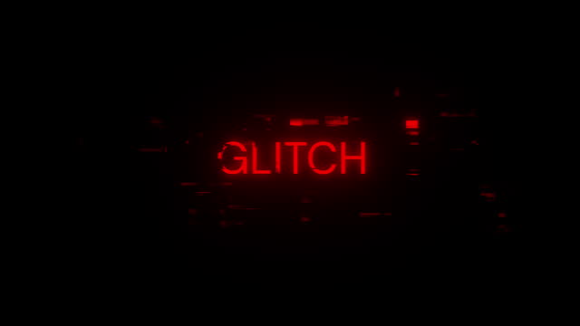 Glitch text with screen effects of technological glitches. Looped
