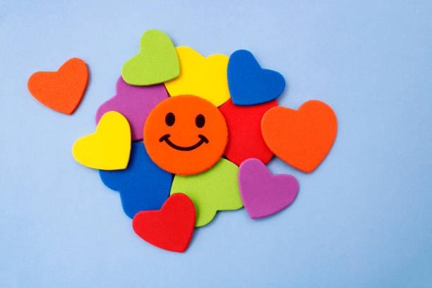 istock Circle with expression of happiness on hearts of different colors 2087242684