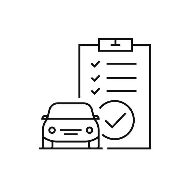 Vector illustration of Car Diagnostic Line Icon Vector Illustration. Icon Design for Logo, Mobile App, Website, UI, UX, Sign, Symbol.