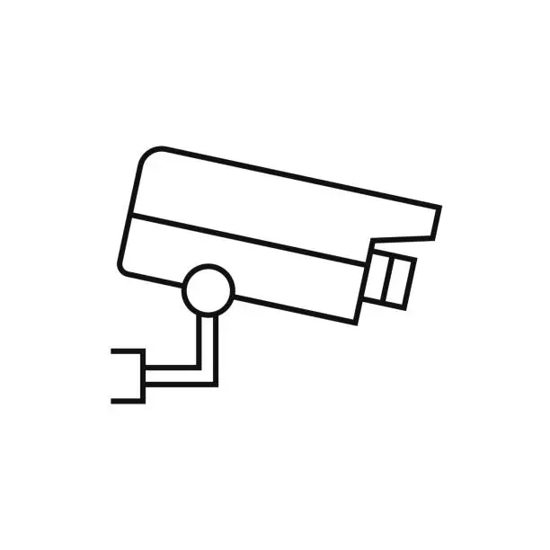 Vector illustration of Security Camera Line Icon Vector Illustration. Icon Design for Logo, Mobile App, Website, UI, UX, Sign, Symbol.