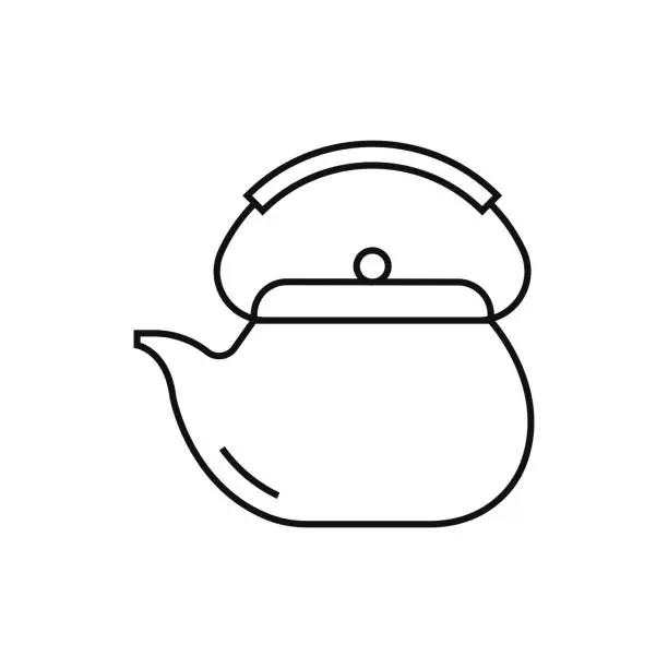 Vector illustration of Teapot Line Icon Vector Illustration. Icon Design for Logo, Mobile App, Website, UI, UX, Sign, Symbol.
