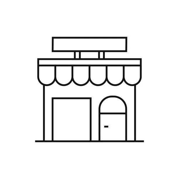 Vector illustration of Store Line Icon Vector Illustration. Icon Design for Logo, Mobile App, Website, UI, UX, Sign, Symbol.