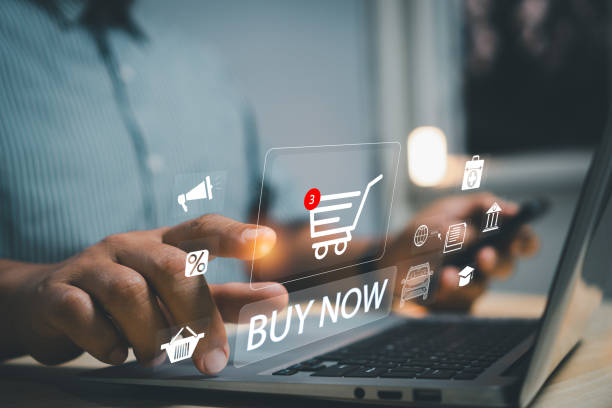 istock Concept shopping online. hand man shopper using a laptop computer touch add to cart icon. business, store,e-commerce technology internet, shopping service on the online web and offers home delivery. 2087342857