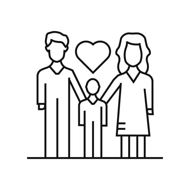 Vector illustration of Family Line Icon Vector Illustration. Icon Design for Logo, Mobile App, Website, UI, UX, Sign, Symbol.