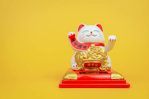 istock White cat figure beckoning, money fetching concept. 2087370177