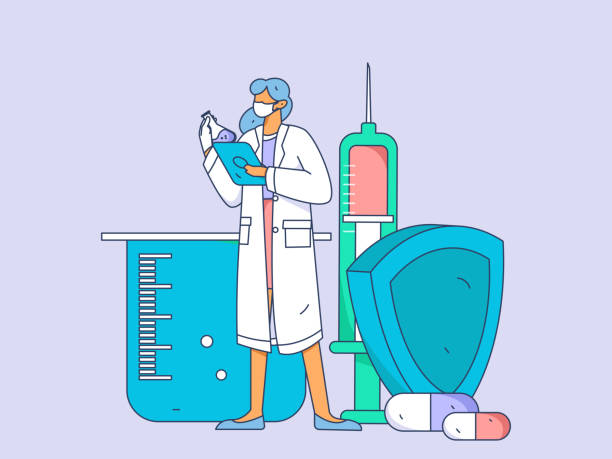 istock Medical characters fighting the epidemic flat vector concept operation hand drawn illustration 2087436929