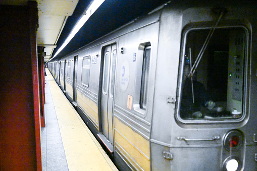 MTA Subway in New York City, transportation. Photographed on