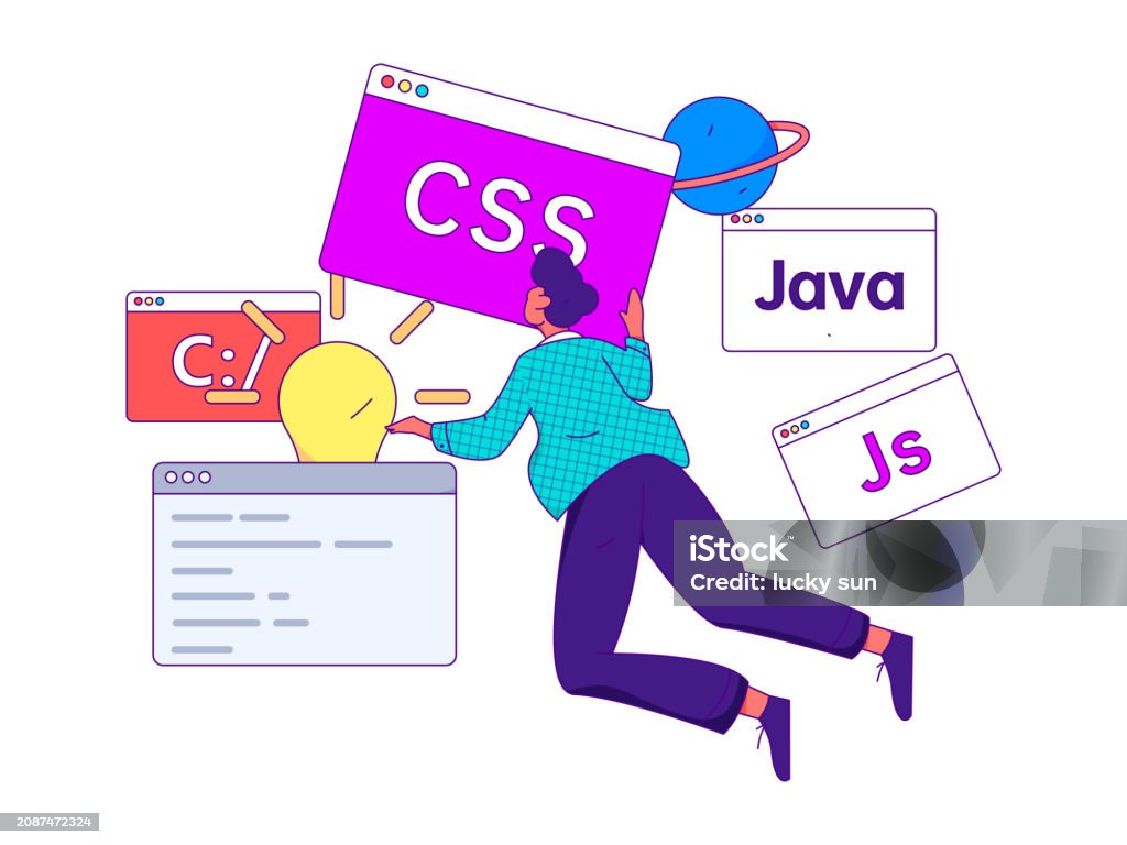 Programming Character Design Programming Teaching Development Flat Character Vector Concept ...