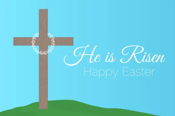 Vector illustration of Happy Easter He is Risen Illustration