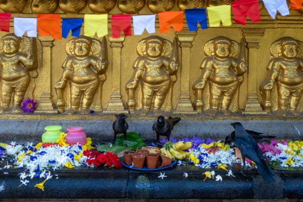 istock Flower and food offerings for Buddha 2087650417