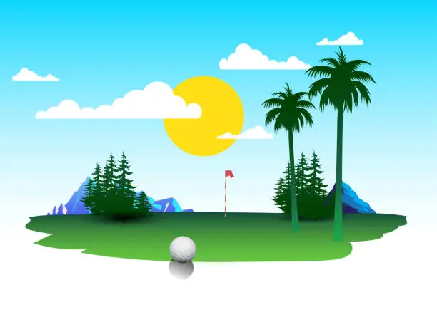 Vector illustration of golf course atmosphere