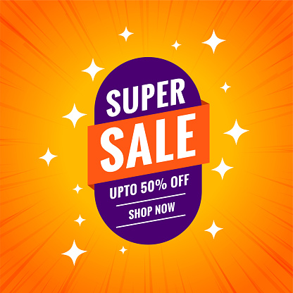 super sale discount offer template shop now to save big vector