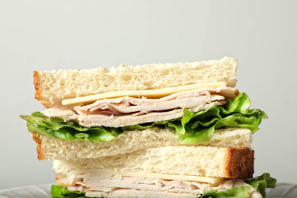 Close up turkey sandwich
