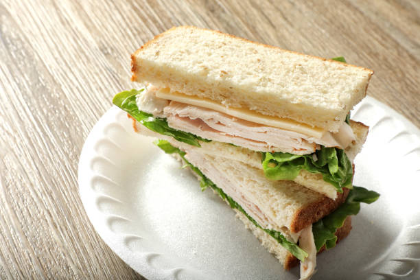 istock Turkey cheese and lettuce sandwich dish 2087747162