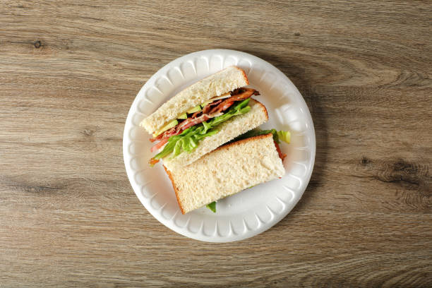 Close up bacon sandwich