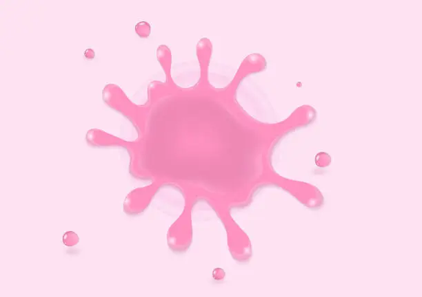 Vector illustration of Pink liquid splash with copy space