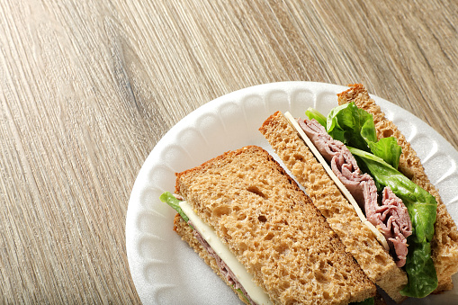 Close up roast beef sandwich