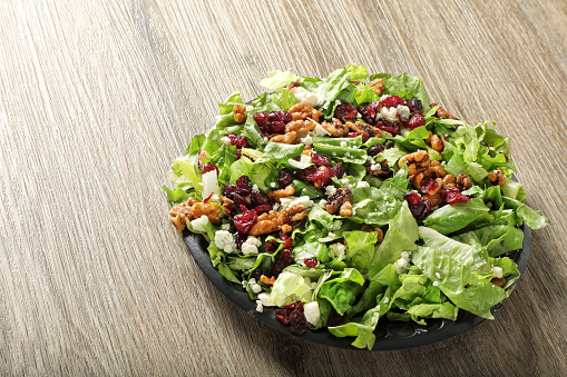 Cranberry walnut green salad