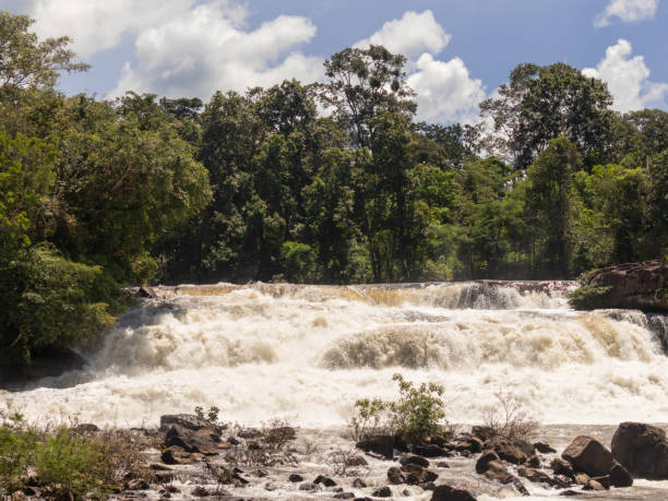 istock A waterfall with a blue sky in the background 2087812796