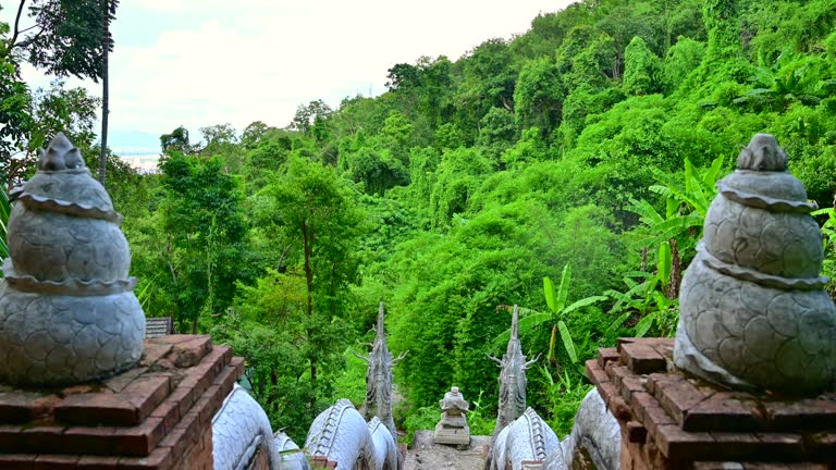 Wat Pha Lat, a forest temple that is shady, cool and has viewpoint that can see Chiang Mai city from a high angle