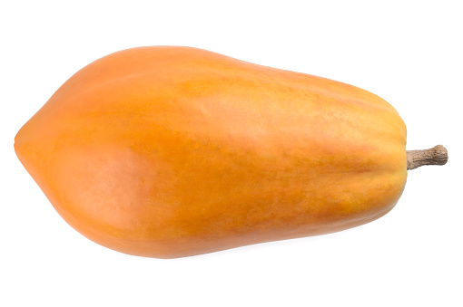 ripe papaya isolated on white background.