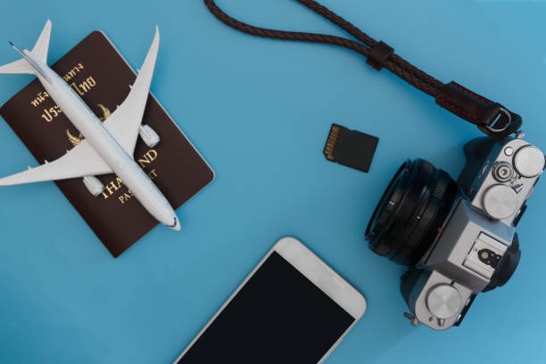 istock Travel Equipment Concept ,camera mirrorless and phone 2087971947