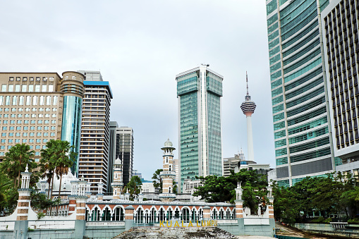 Cityscape downtown Kuala Lumpur over sky in Malaysia
