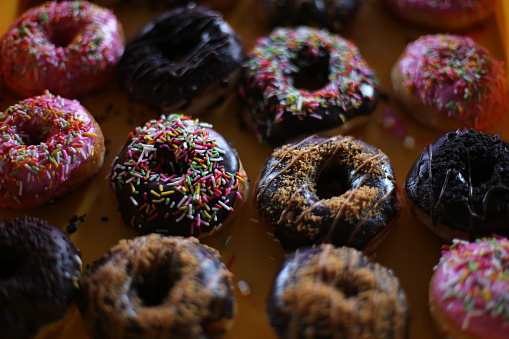 Focus on baked patries - doughnut